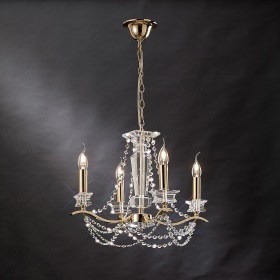 Nydia French Gold Crystal Ceiling Lights Diyas Multi Arm Crystal Fittings